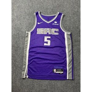 Mens Basketball Nike Kings #5 De'Aaron Fox Purple Icon Edition Jersey, Size L